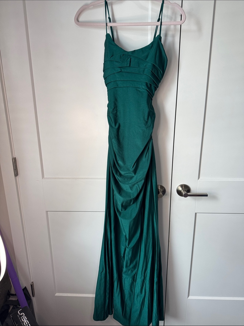 Midnight doll Elegant green Spaghetti-Strap Evening Gown size 3